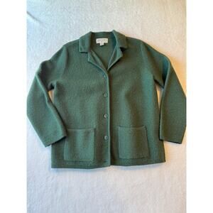 Casual Corner Annex Women Med Petite Wool Sweater Jacket Grandma Core Cardigan